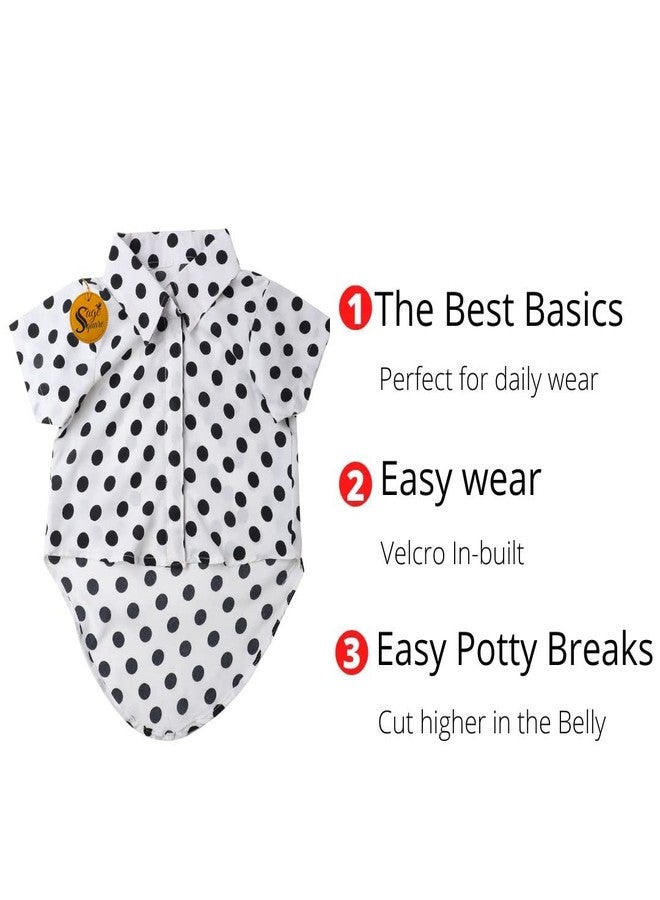 Sage Square Crazy Printed Dog Shirt, Trending Dog Shirt, Ultra Soft & Light Weight, Comfortable & Breathable Dog Apparel, Trendy Outfit (XXXLarge - 30 inch) (Polka White) - Image 5